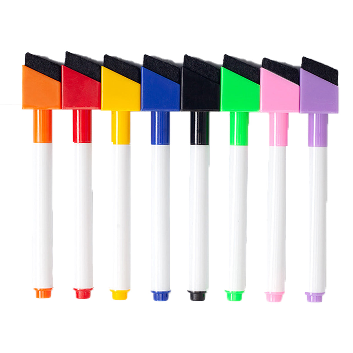 Magnetic Dry Wipe Pens Dry Erase Markers With Eraser Cap Low Odor Fine Tip Whiteboard Pens Pack of 8