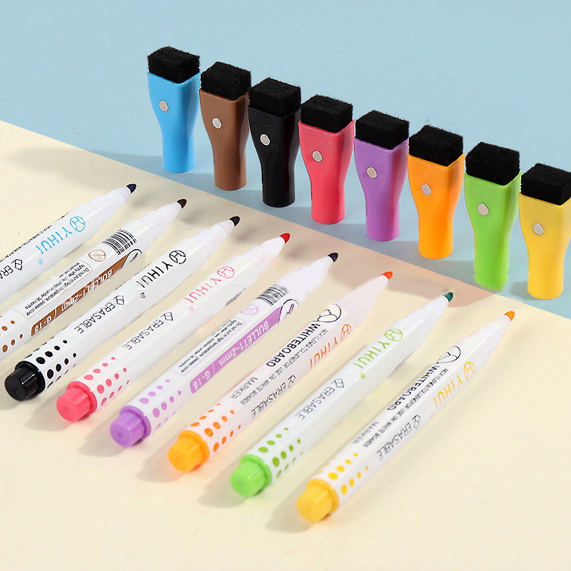 Magnetic Dry Wipe Pens Dry Erase Markers With Eraser Cap Low Odor Fine Tip Whiteboard Pens Pack of 8