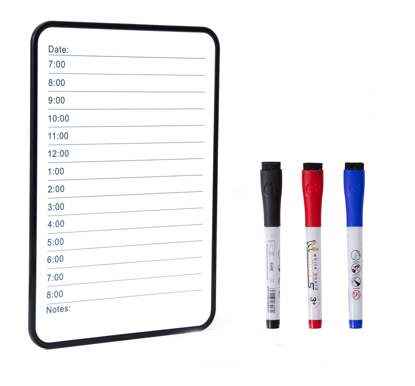 Dry Erase White Board, DumanAsen Double Sided Whiteboard for Home, School, Office, with 3 pcs Dry Erase Marker - A4 Size