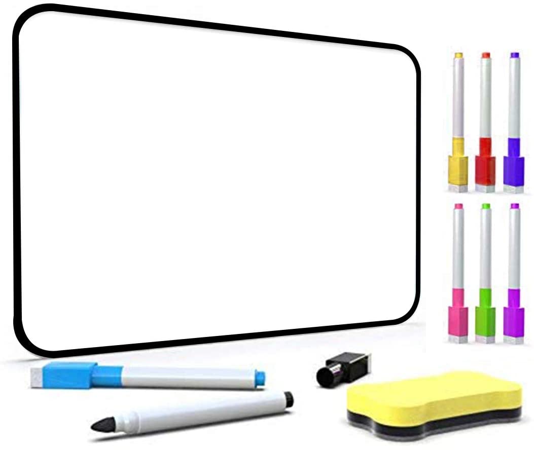 Dry Erase Whiteboard, DumanAsen Double Sided White Board with Dry Erase Pens and Eraser for Children or School, Home, Office, Remote Learning