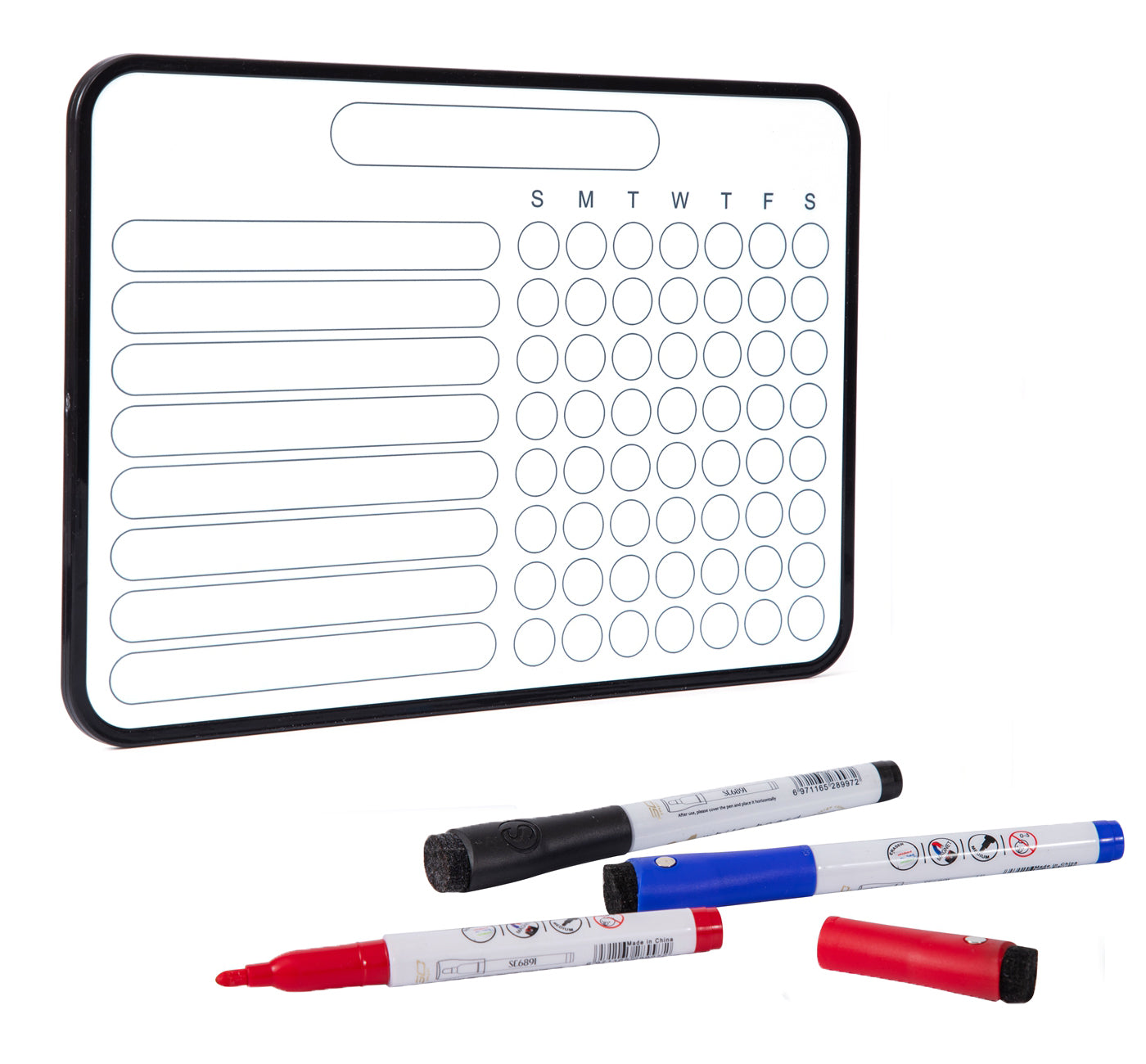 Dry Erase White Board, DumanAsen Double Sided Whiteboard for Home, School, Office, with 3 pcs Dry Erase Marker - A4 Size