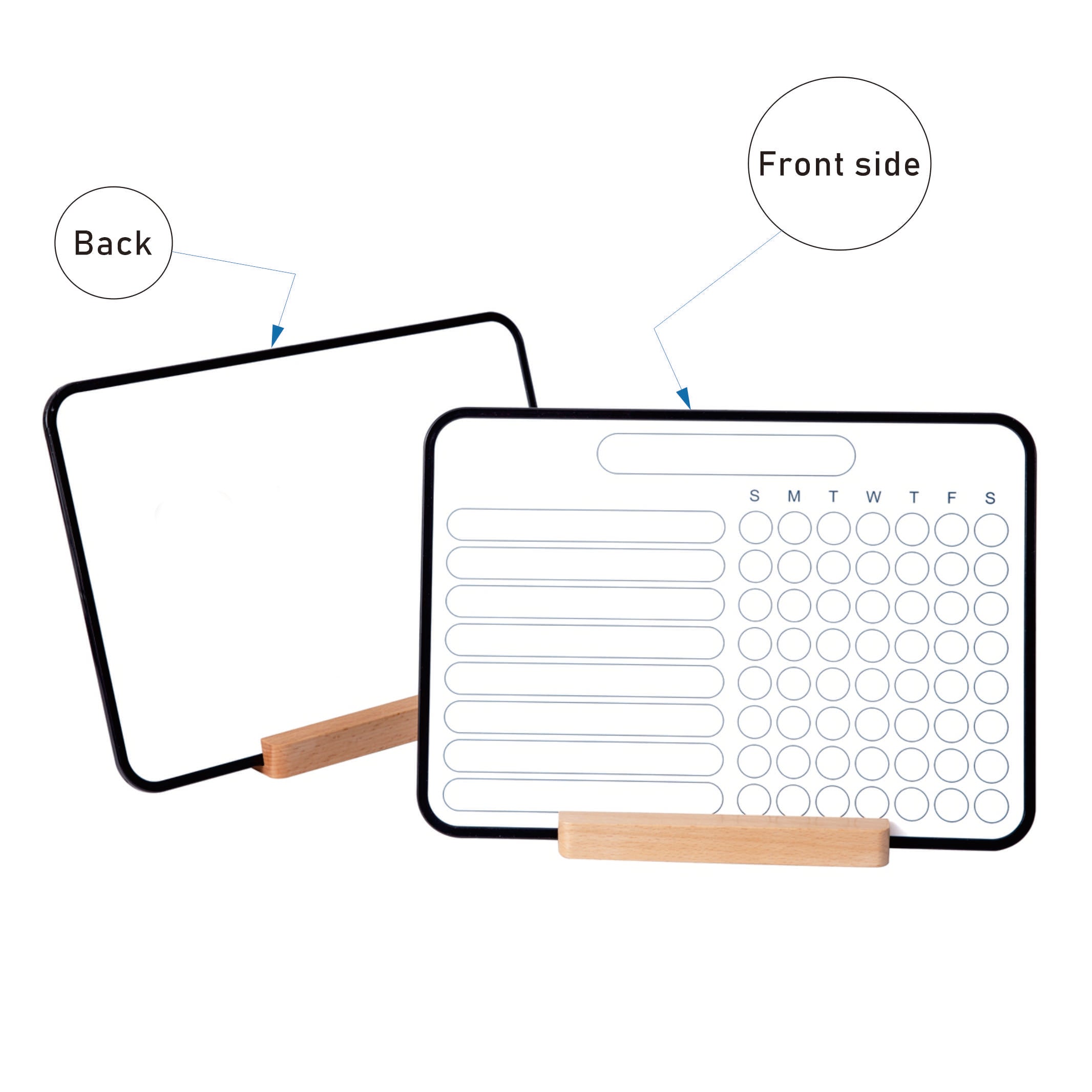 Dry Erase White Board, DumanAsen Double Sided Whiteboard for Home, School, Office, with 3 pcs Dry Erase Marker - A4 Size