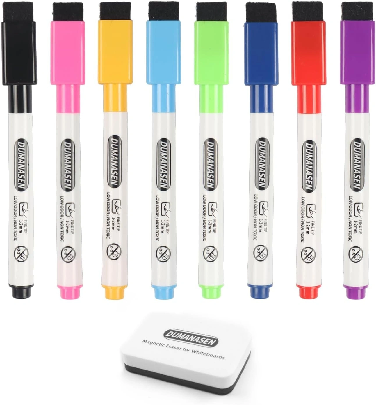 Whiteboard Pens with Magnetic Cap — 8 Pack